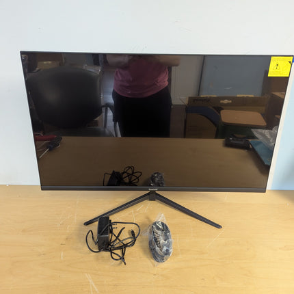 Actual unit: Gawfolk 32 inch 4K monitor on its stand with power adapter and video cable