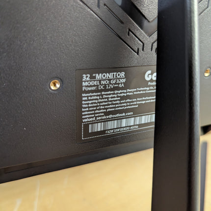 Gawfolk GF320F rating label, DC 12V 4A