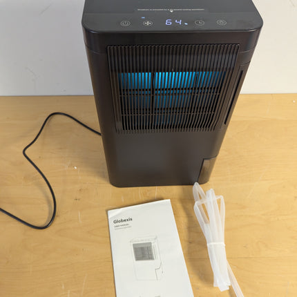 Actual unit: Globexis rotary dehumidifier with drain hose and manual