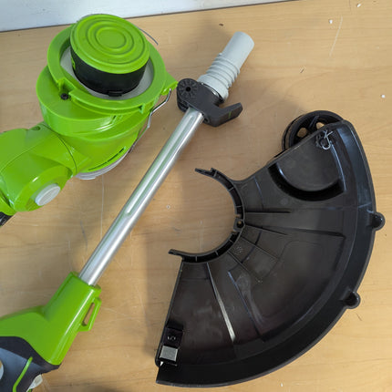 Greenworks STF305 trimmer, closer view of the motor housing