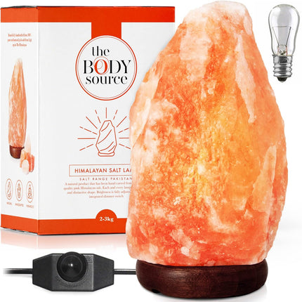Himalayan salt lamp, large 8-10 inch, with dimmer and wooden base