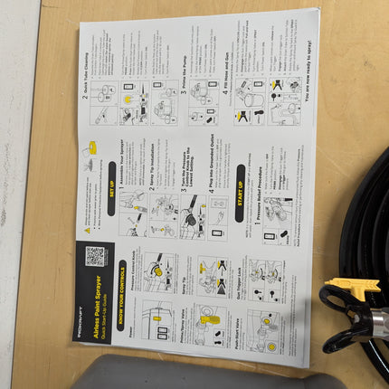 Actual unit: InoKraft NEO paint sprayer with hose, gun and manuals