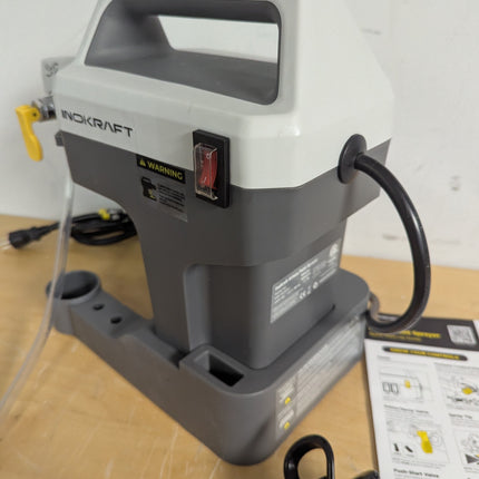 Actual unit: InoKraft NEO paint sprayer with hose, gun and manuals