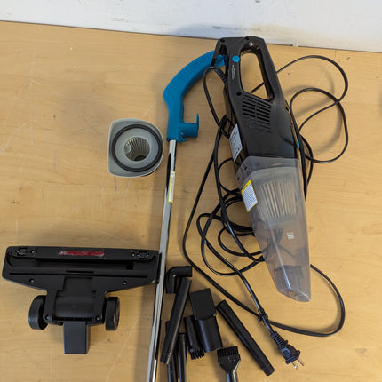 Actual unit: Intercleaner VC-1701A stick vacuum with 8 small attachments