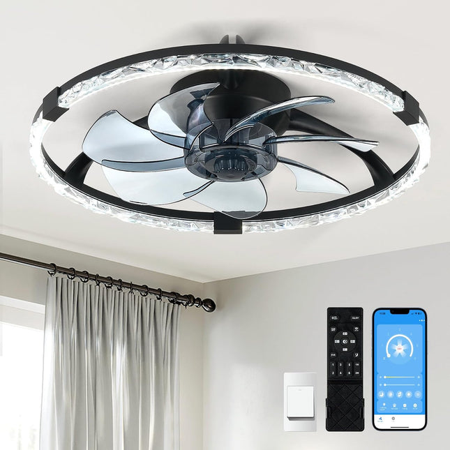 Linboro 20 inch low profile ceiling fan with lights — product image