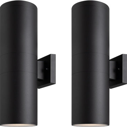 mirrea 18 inch modern outdoor porch light, 2 pack, matte black