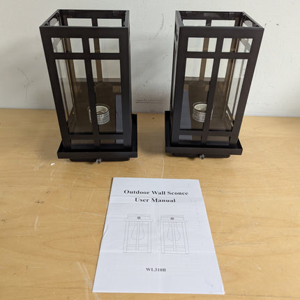 Actual unit: both MYHXQ outdoor wall lanterns with user manual