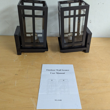 Actual unit: both MYHXQ outdoor wall lanterns with user manual