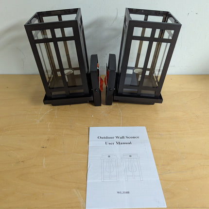 Actual unit: both MYHXQ outdoor wall lanterns with user manual