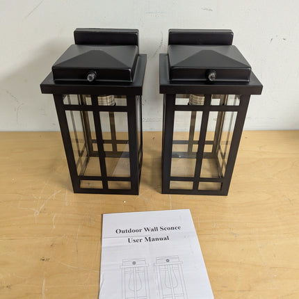 Actual unit: both MYHXQ outdoor wall lanterns with user manual