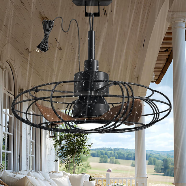 NACATIN 21 inch outdoor ceiling fan with light