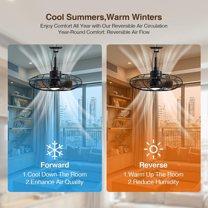 NACATIN 21 inch outdoor ceiling fan with light