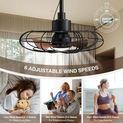 NACATIN 21 inch outdoor ceiling fan with light
