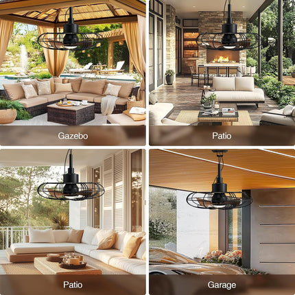 NACATIN 21 inch outdoor ceiling fan with light