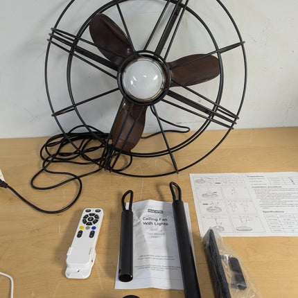 Actual unit: NACATIN outdoor fan with remote and down rods