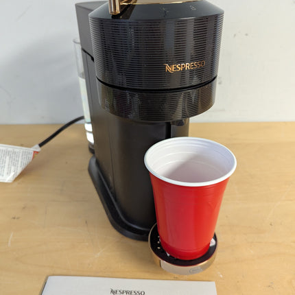 Actual unit: Nespresso Vertuo Next by De'Longhi, black with rose gold