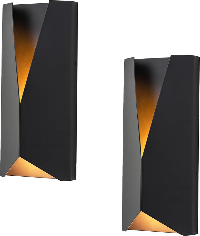 OUPAVOCS modern outdoor wall lights, 2 pack, black LED up and down sconce