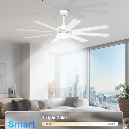 Phylluz 60 inch ceiling fan with light