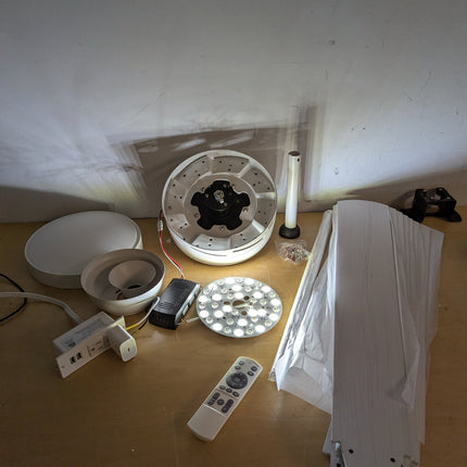 Actual unit: Phylluz 60 in fan parts, LED kit and remote