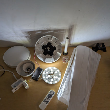 Actual unit: Phylluz 60 in fan parts, LED kit and remote
