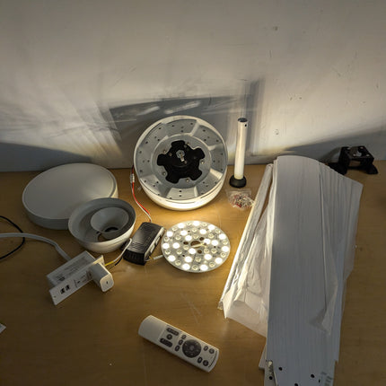 Actual unit: Phylluz 60 in fan parts, LED kit and remote
