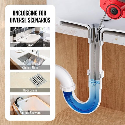 POPULO 20V cordless drain auger, 25 ft cable