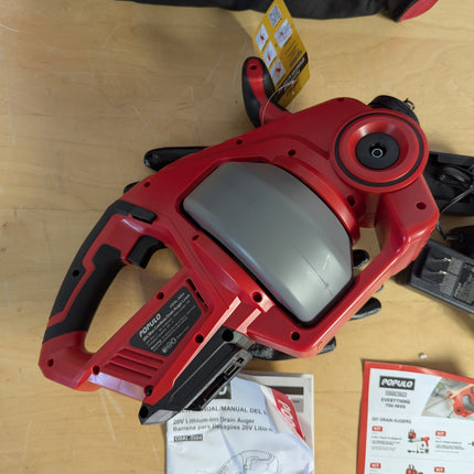 Actual unit: POPULO drain auger (tool only) with carry bag, gloves and manuals