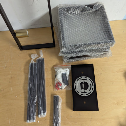Actual unit: Poroulux island light fixture with rods and hardware