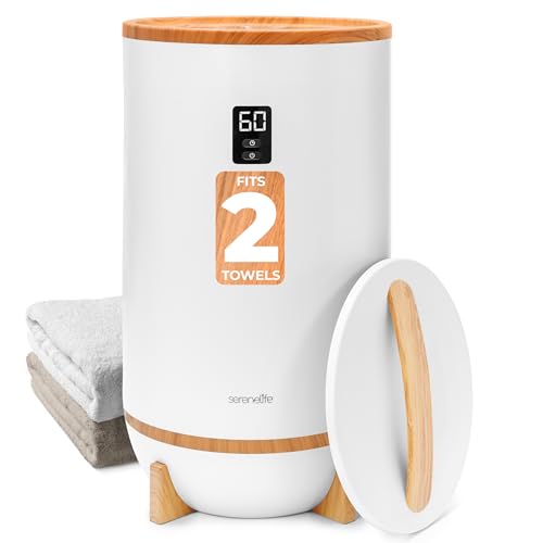 SereneLife Towel & Blanket Warmer Bucket, Towel Warmer for Bathroom, Spa w/Fragr