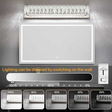 ZUZITO Modern Bathroom Light Fixtures - LED Vanity Lights for Bathroom 18W