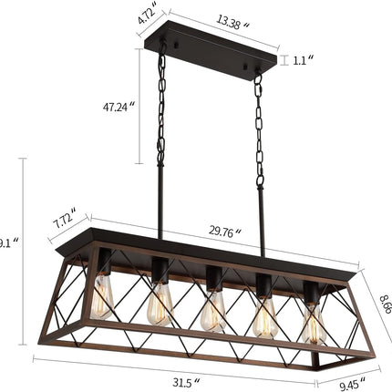 Q&S farmhouse chandelier dimensions — product image