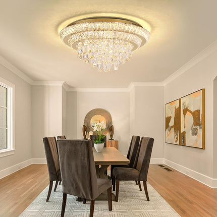 REDSTAR 24 inch crystal flush mount ceiling light, gold