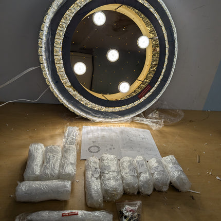 Actual unit: REDSTAR 24 inch crystal flush mount light