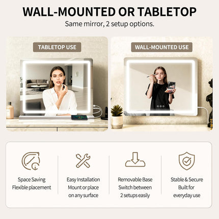 ROLOVE vanity mirror wall mounted or tabletop — product image