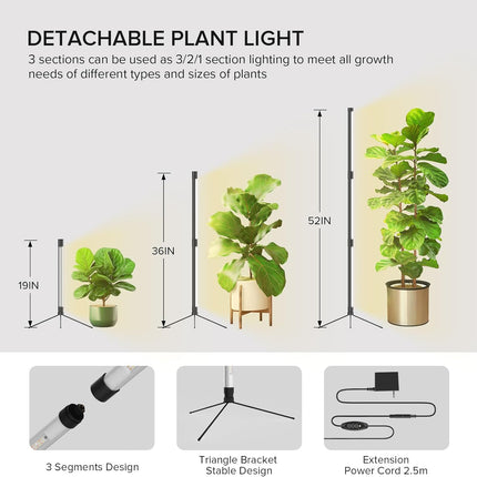 SANSI vertical grow light, 19, 36 or 52 inch heights