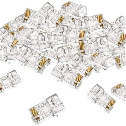DREHELPER 30Pcs Cat6 Cat6E RJ45 Shielded Gold Plated Connectors, Gigabit Network