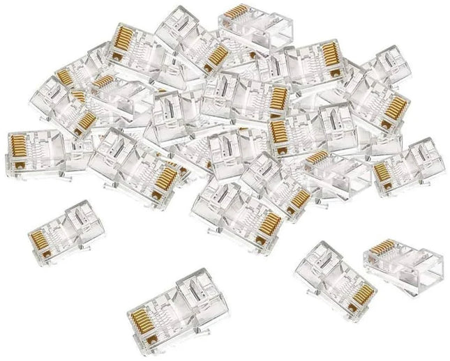 DREHELPER 30Pcs Cat6 Cat6E RJ45 Shielded Gold Plated Connectors,Gigabit Network