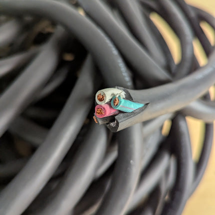 Actual unit: cut end showing 4 insulated 10 AWG conductors
