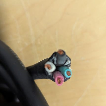 Actual unit: cut end showing 4 insulated 10 AWG conductors