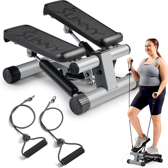 Sunny Health & Fitness mini stair stepper with resistance bands
