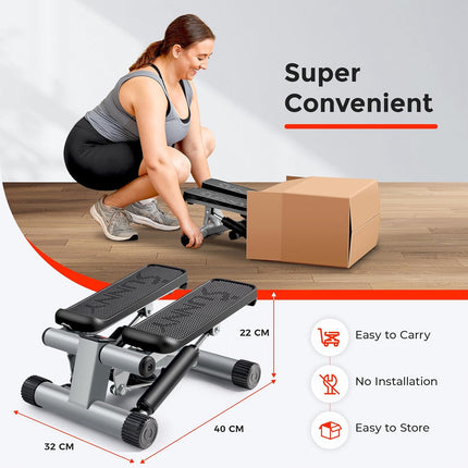 Sunny Health & Fitness mini stair stepper with resistance bands
