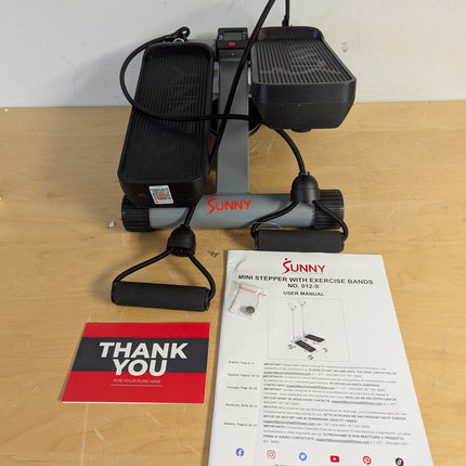 Actual unit: Sunny mini stair stepper NO. 012-S with bands and manual