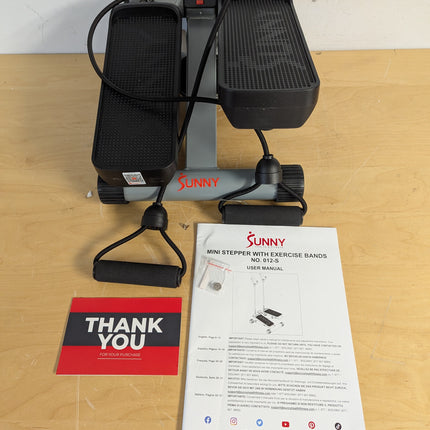 Actual unit: Sunny mini stair stepper NO. 012-S with bands and manual