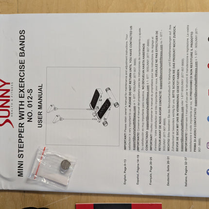 Actual unit: Sunny mini stepper user manual