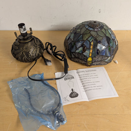 Actual unit: Tiffany lamp base, shade and instructions