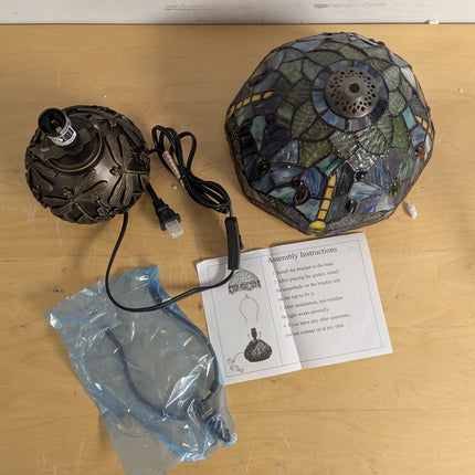 Actual unit: Tiffany lamp base, shade and instructions