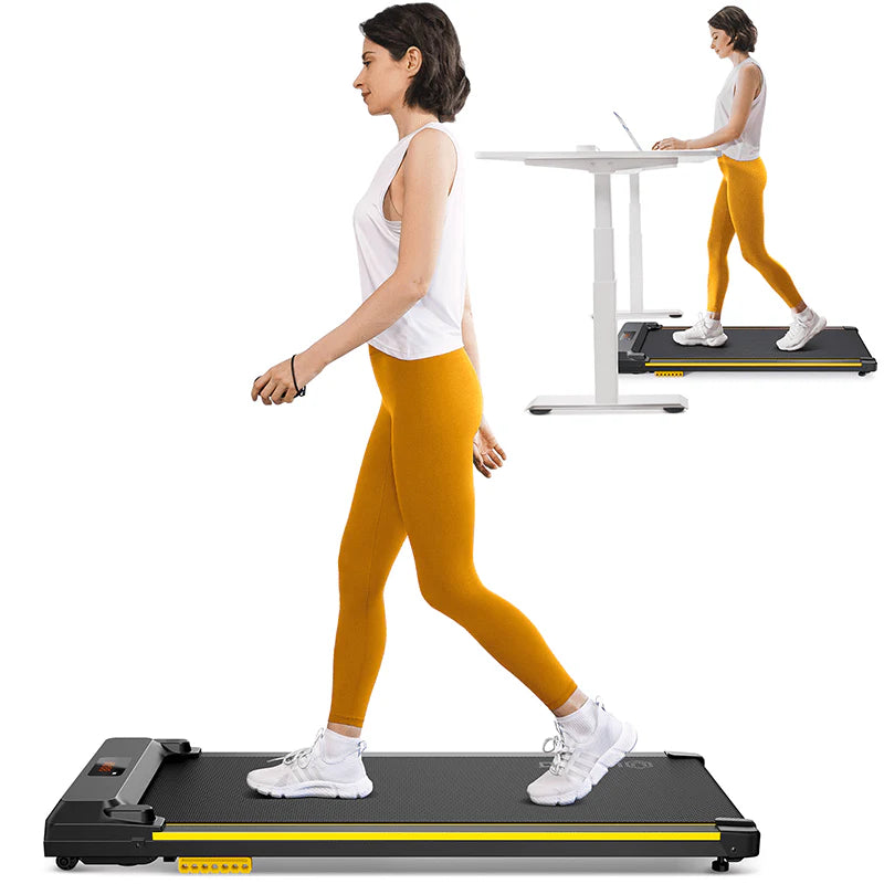 UREVO SpaceWalk E1 Walking Pad: Ultra-Slim 2.0HP Under-Desk Treadmill with Dual Shock Absorption