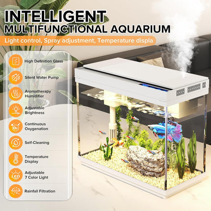 Vehipa 2.4 gallon fish tank aquarium kit with humidifier