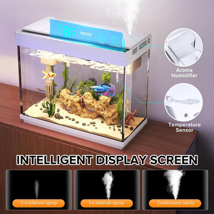 Vehipa 2.4 gallon fish tank aquarium kit with humidifier