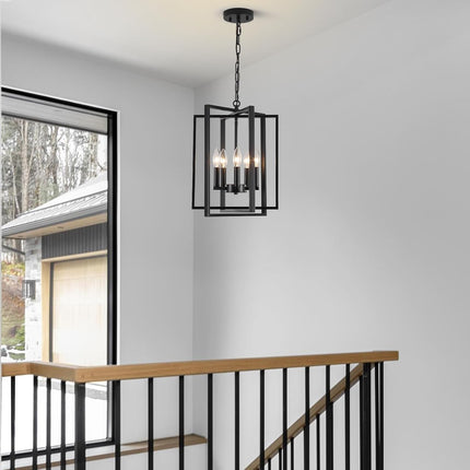 Webfkh black modern farmhouse 5-light chandelier
